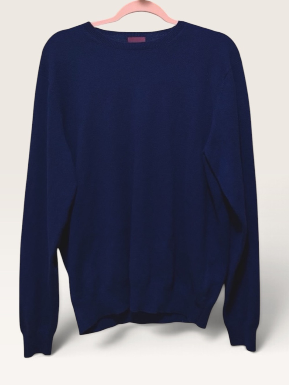 State Cashmere 100% Cashmere Crewneck Sweater Navy XL